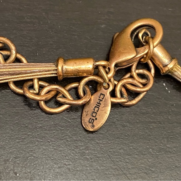 CHICO’s Brass-tone Multi-strand Micro Cable Fringe Gunmetal Rhinestones Necklace - Picture 12 of 12